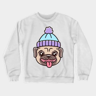 Winter pug dog Crewneck Sweatshirt